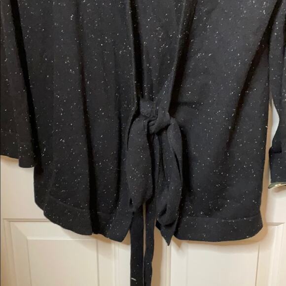 LOFT black cardigan ties in front size XS - Picture 5 of 7